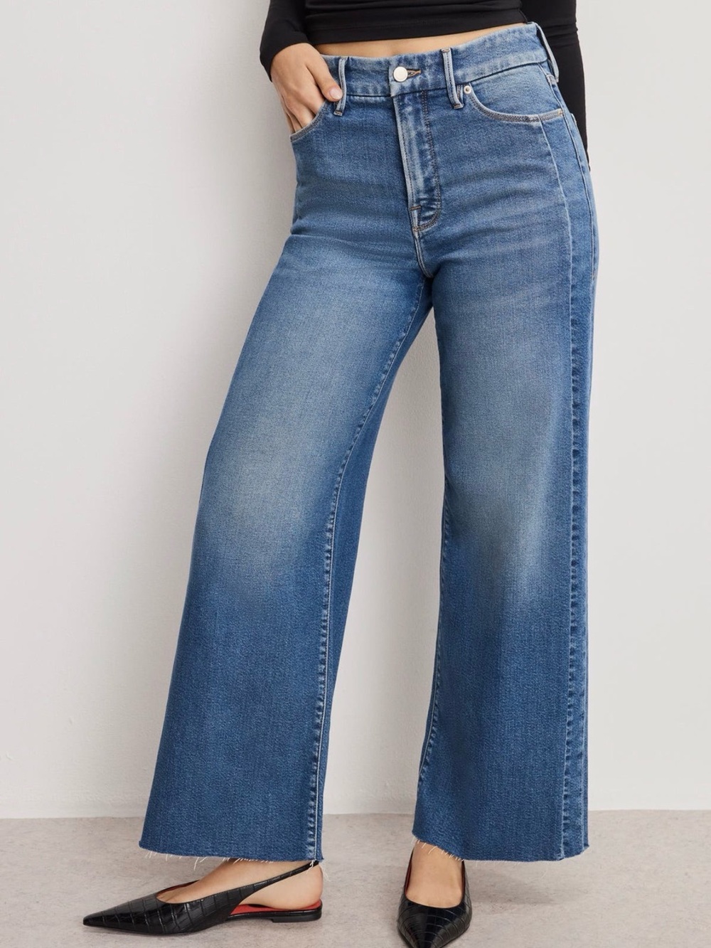 High-Rise Wide Leg Women’s Jeans — Blue